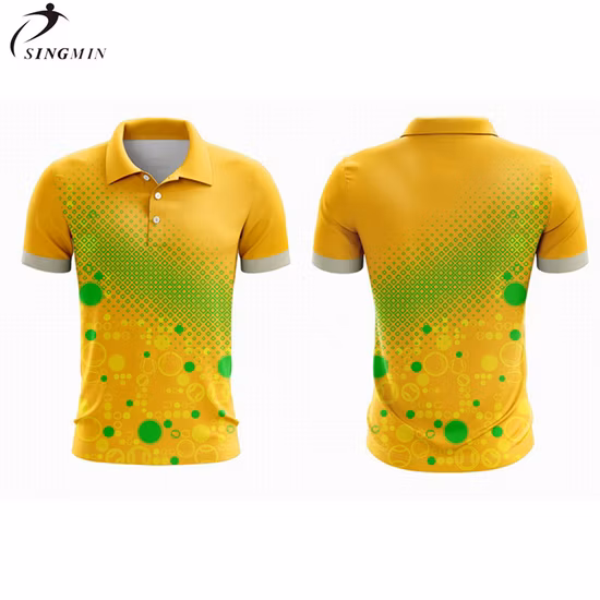 Polo de sport à sublimation numérique en polyester pour hommes avec logo personnalisé pour club d'équipe