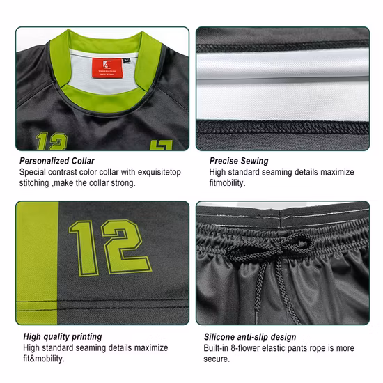 Aibort Ensemble d'uniforme de rugby respirant pour hommes, chemise de rugby en vrac personnalisée, uniforme de maillot d'équipe de rugby