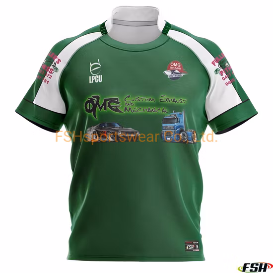 Manches Raglan, uniformes de Rugby sublimés durables de haute qualité, Logo personnalisé, maillot de Rugby