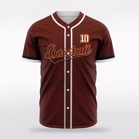 Maillot de baseball en polyester avec logo de nom d'équipe personnalisé par sublimation de couleur pure